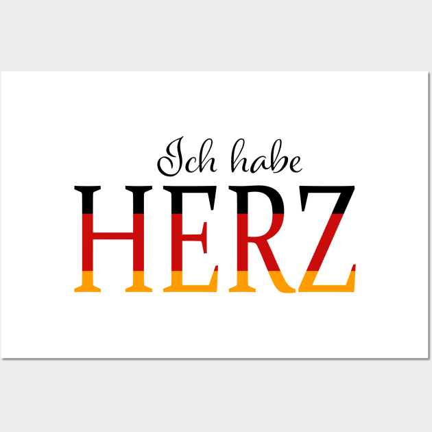 Ich haber Herz (I have heart) in Deutschland farben Wall Art by PandLCreations